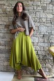 Oscar Asymmetric Hareem Skirt Pant Olive